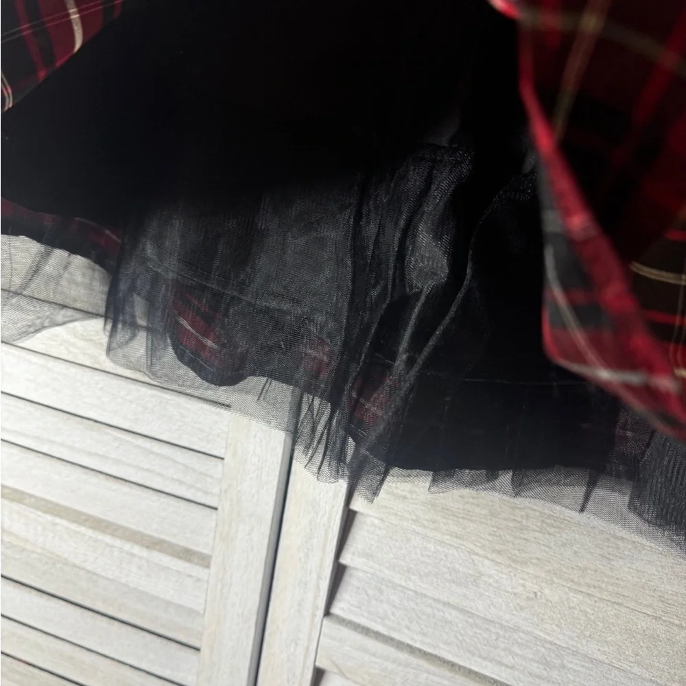 Gymboree Red Black Plaid Skirt Girls Size 6 Tartan Holiday Twirl Skater Skirt